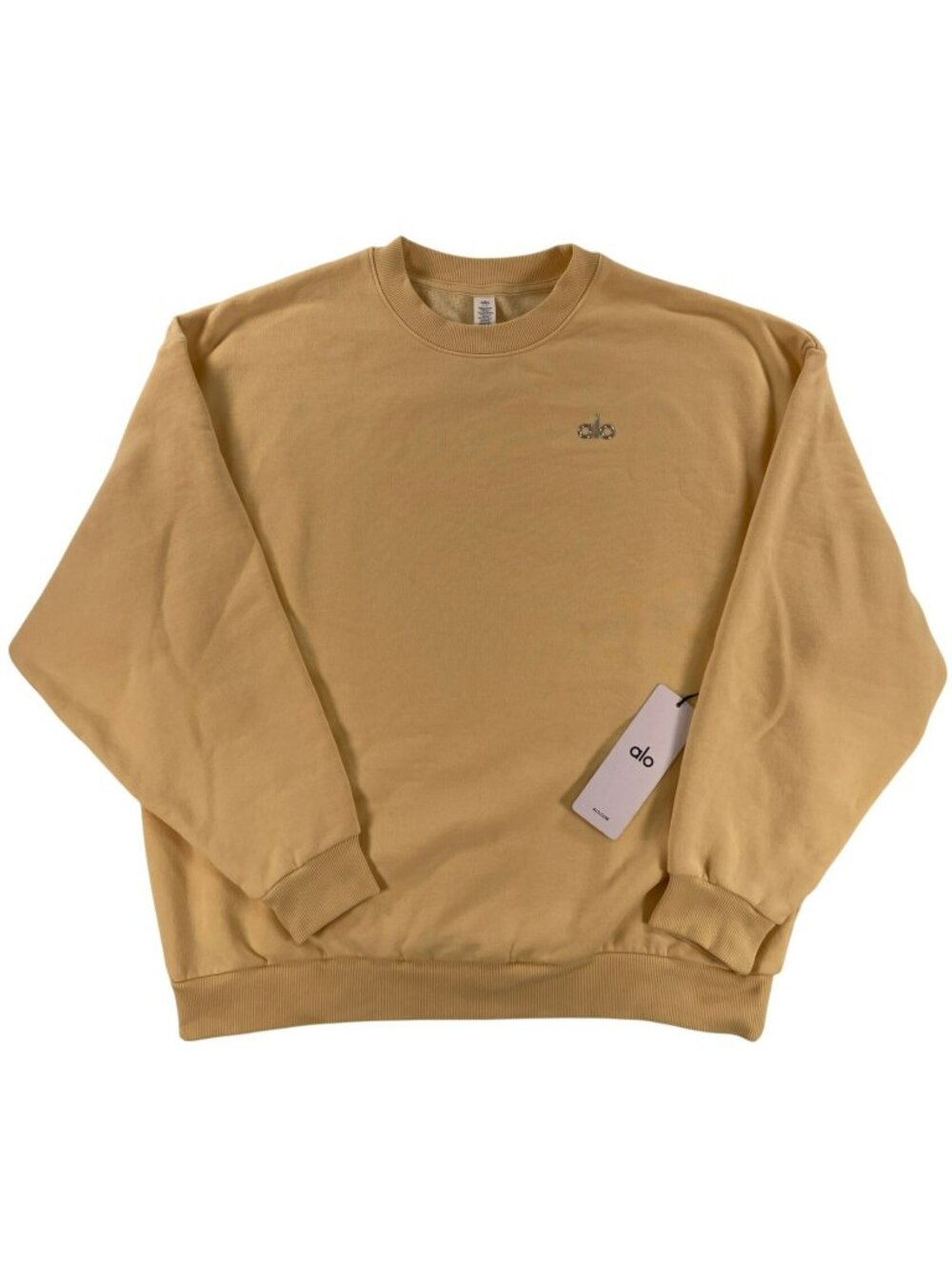 Alo Yoga Accolade Crew Neck Pullover Sweatshirt Warm Butter Women's Sz Large NEW